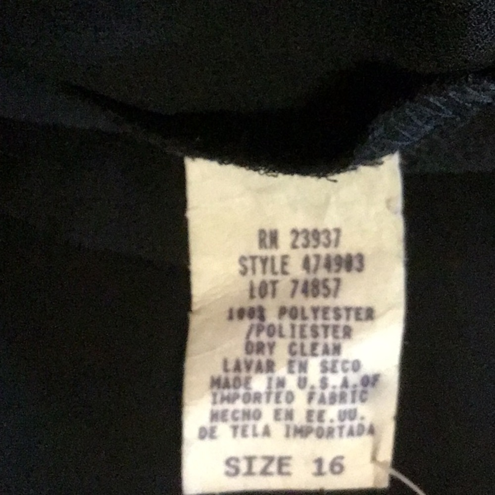 Women’s Dressbarn Collection Black Sheer lined evening pants. Size 16 - Picture 8 of 12